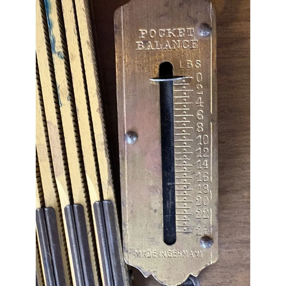 Vintage Pocket Balance Hanging Brass Scale Made In Germany